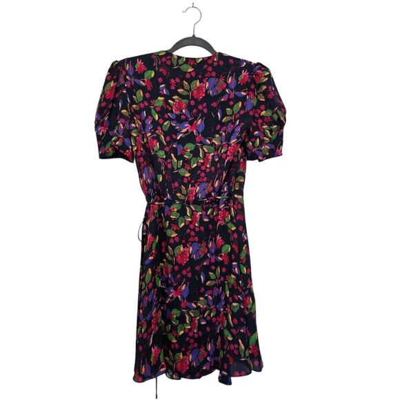SALONI Lea Gathered Floral-Print Crepe De Chine Mini Wrap Dress | 2 Cottagecore - Picture 5 of 16